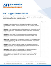 ATI's 7 Triggers to Yes Checklist