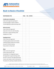 ATI's Back to Basics Checklist