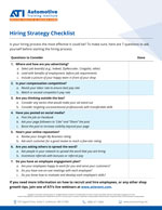 ATI's Hiring Strategy Checklist