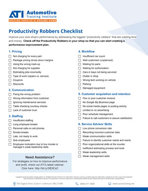 ATI's Productivity Robbers Checklist
