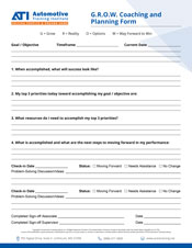 ATI's G.R.O.W. Coaching and Planning Form