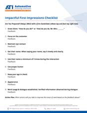 ATI's Impactful First Impressions Checklist