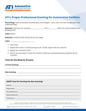 ATI's Proper Professional Greeting for Automotive Facilities
