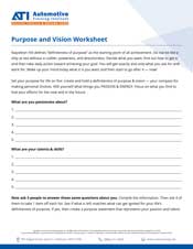 ATI's Purpose and Vision Worksheet