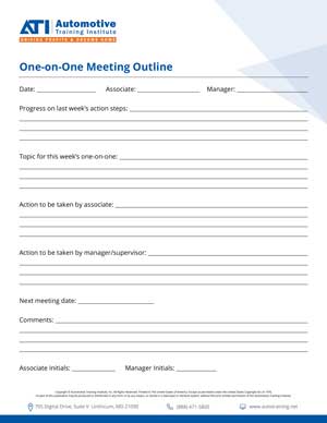 ATI's One-on-One Meeting Outline